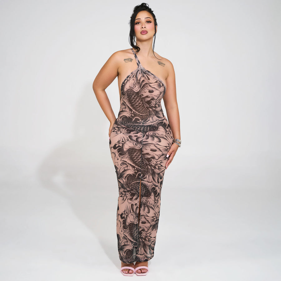 koi fish maxi dress Don't Be Koi Wide Sleeve Maxi Dress