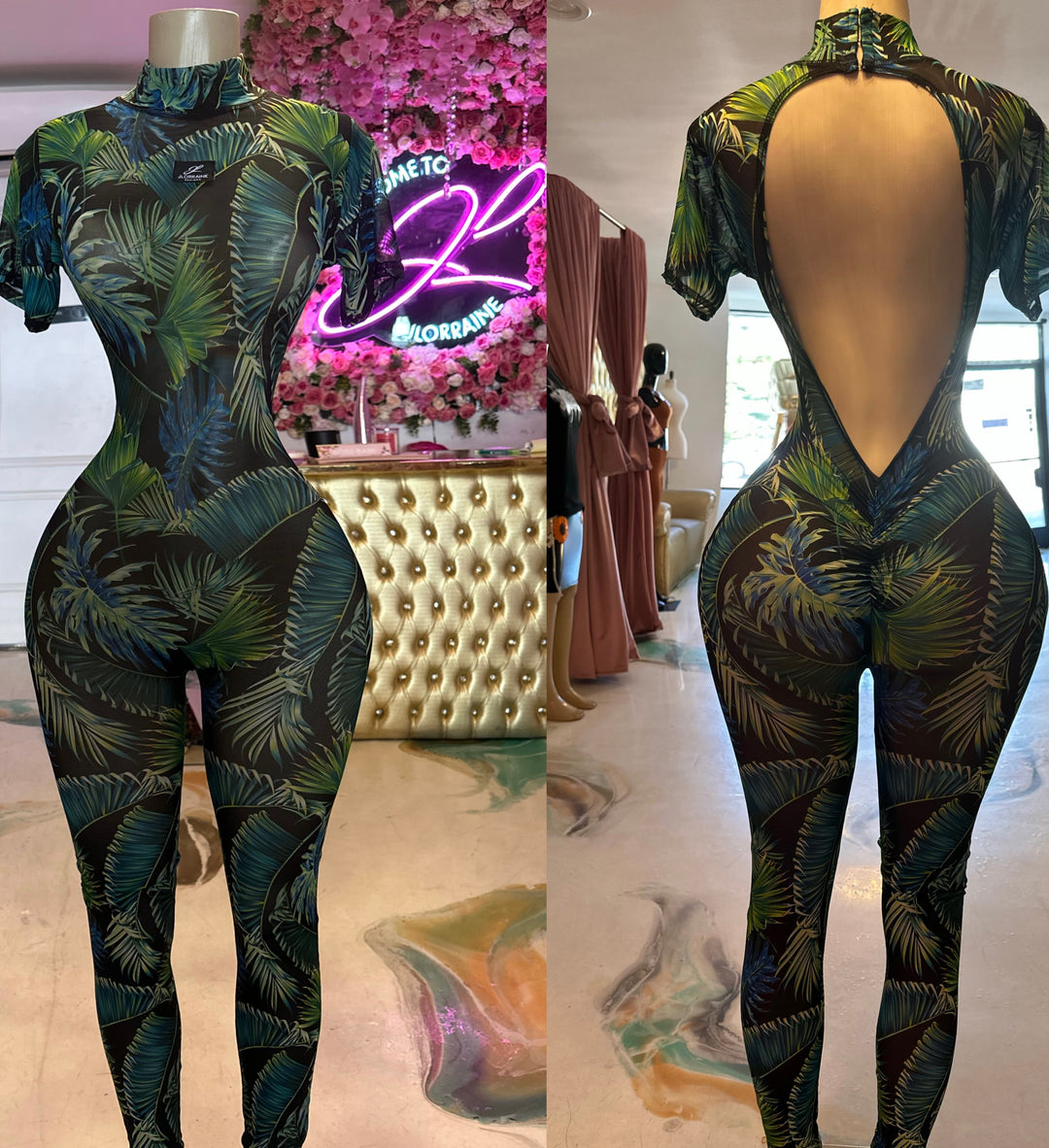 Adventura Jumpsuit by JLoraine on Mannequin showing front and back