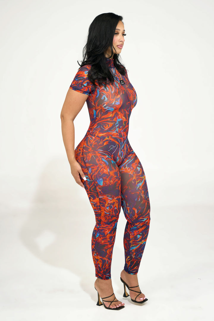 Flames Jumpsuit - Mesh