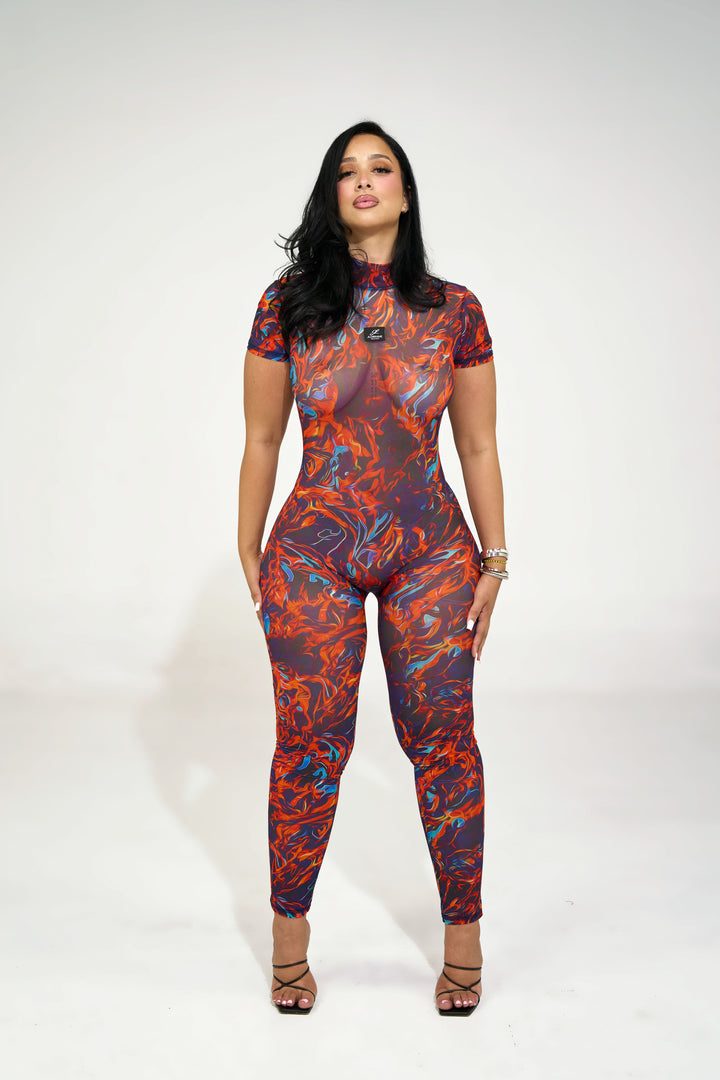 Flames Jumpsuit - Mesh
