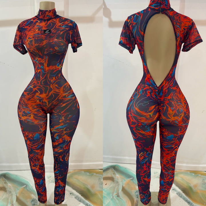 Flames Jumpsuit - Mesh