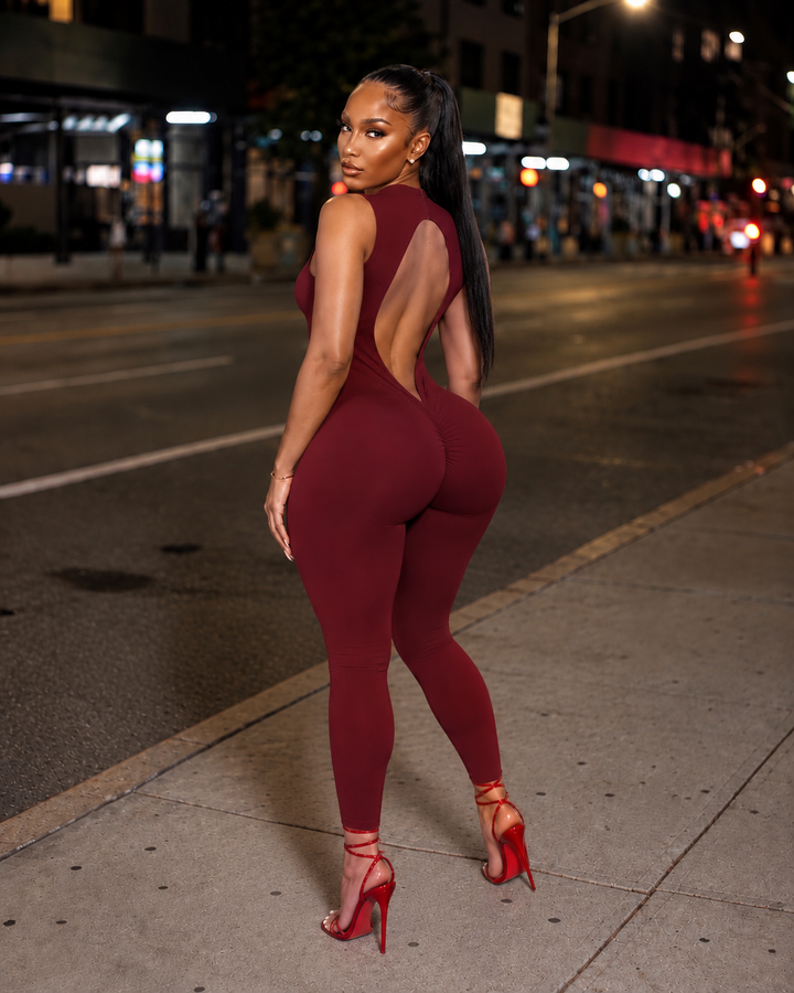 Forbidden Wine Jumpsuit