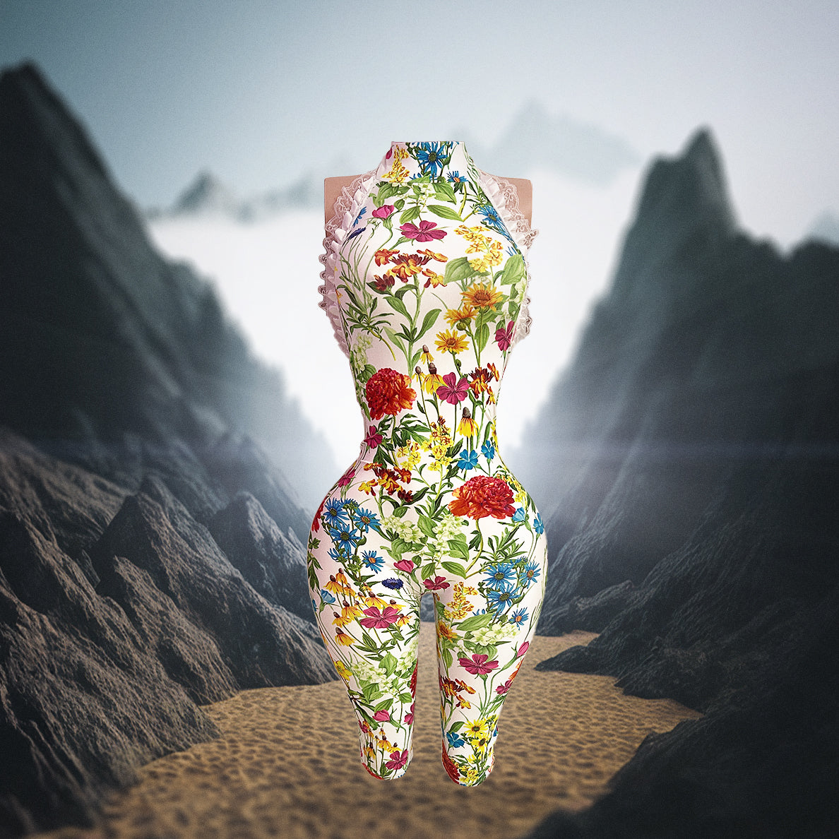 Blossom Jumpsuit – Pink Rose Floral Halter Capri | JLorraine