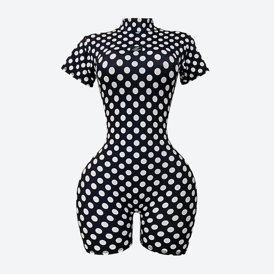 Sanity Romper-BlackBaseWhiteDots-front-wbg